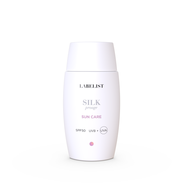 Солнцезащитный флюид для лица LABELIST SILK SPF50 для защиты и восстановления кожи с экзосомами центеллы