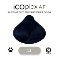 Безаммиачная крем-краска для волос iAM4u iCOplex AF 1.1 Ash Blue Black - 100 мл