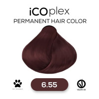 Стойкая крем-краска для волос iAM4u iCOplex 6.55 Intense Mahogany Blonde - 100 мл